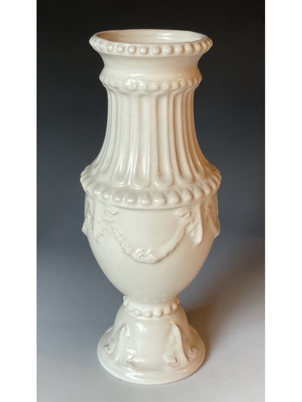 RARE Antique Art Deco Roseville Volpato Pottery Vase 1920s White Glazed